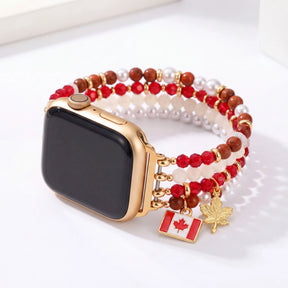 カナダメープルパールストレッチApple Watchストラップ