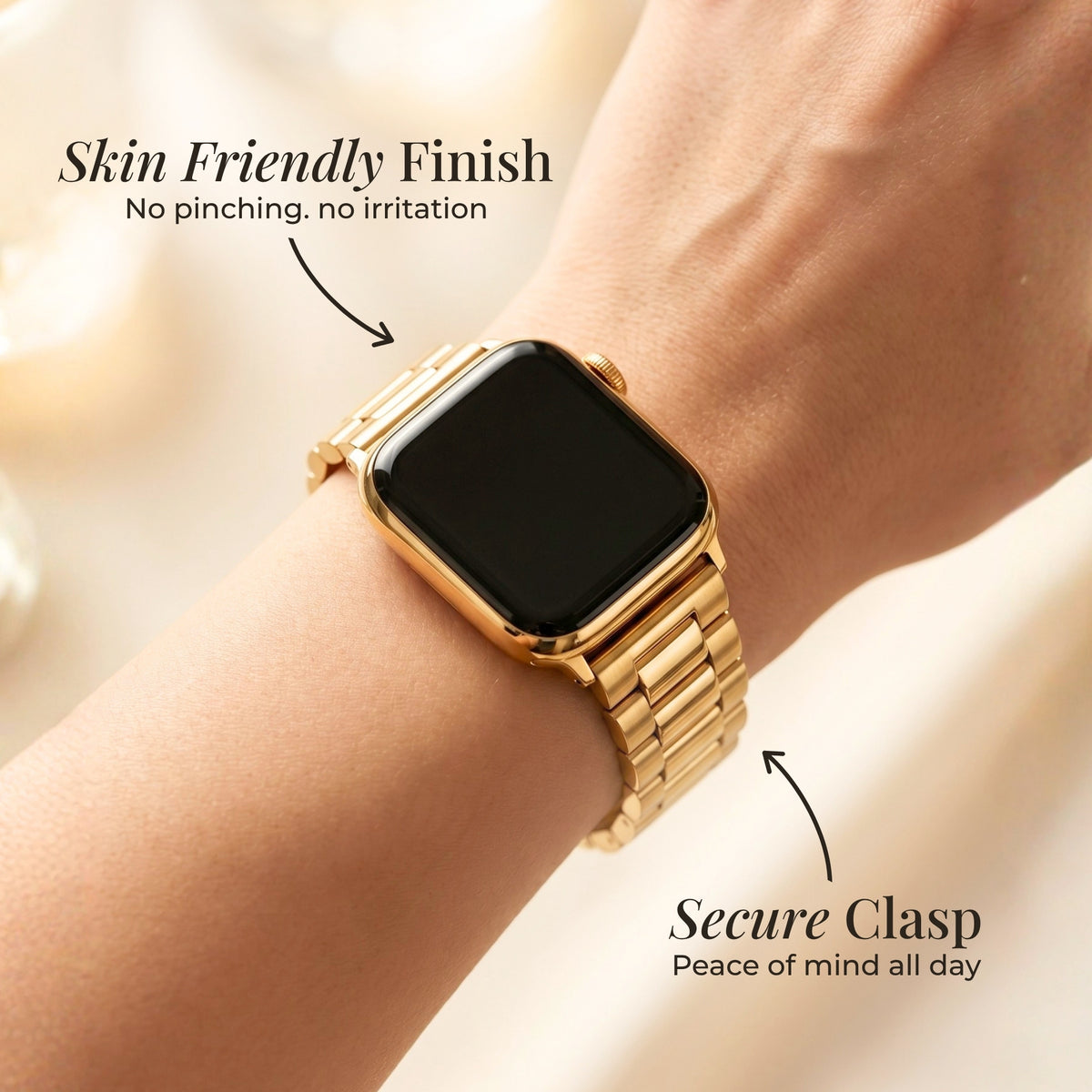 クラシックゴールド高級Apple Watchストラップ