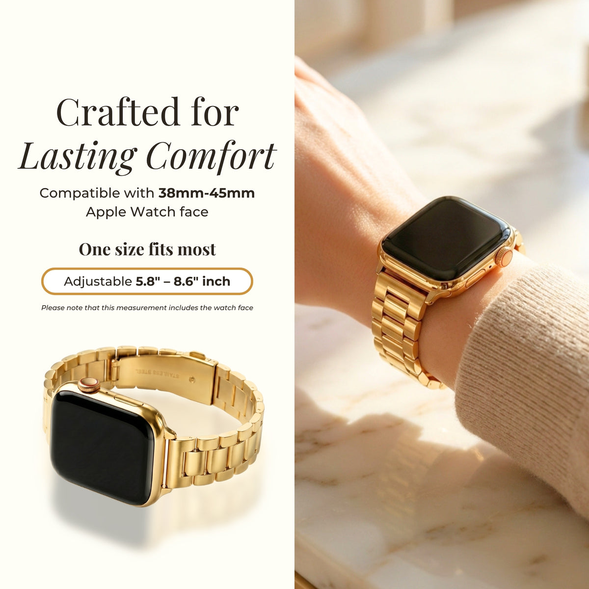 クラシックゴールド高級Apple Watchストラップ
