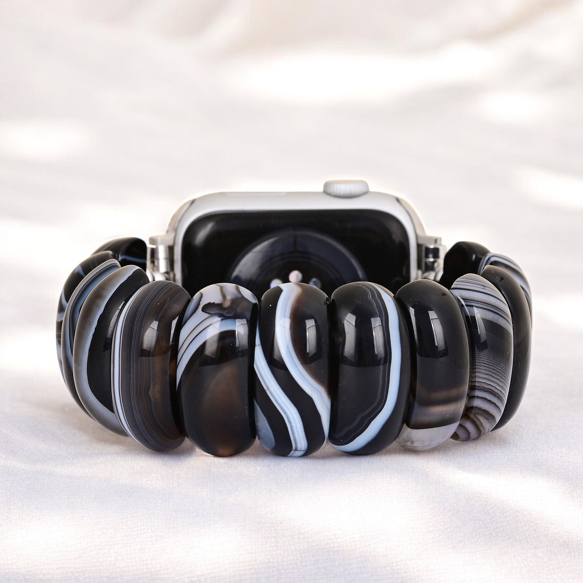 ブラックマーブルアゲート Apple Watch ストラップ