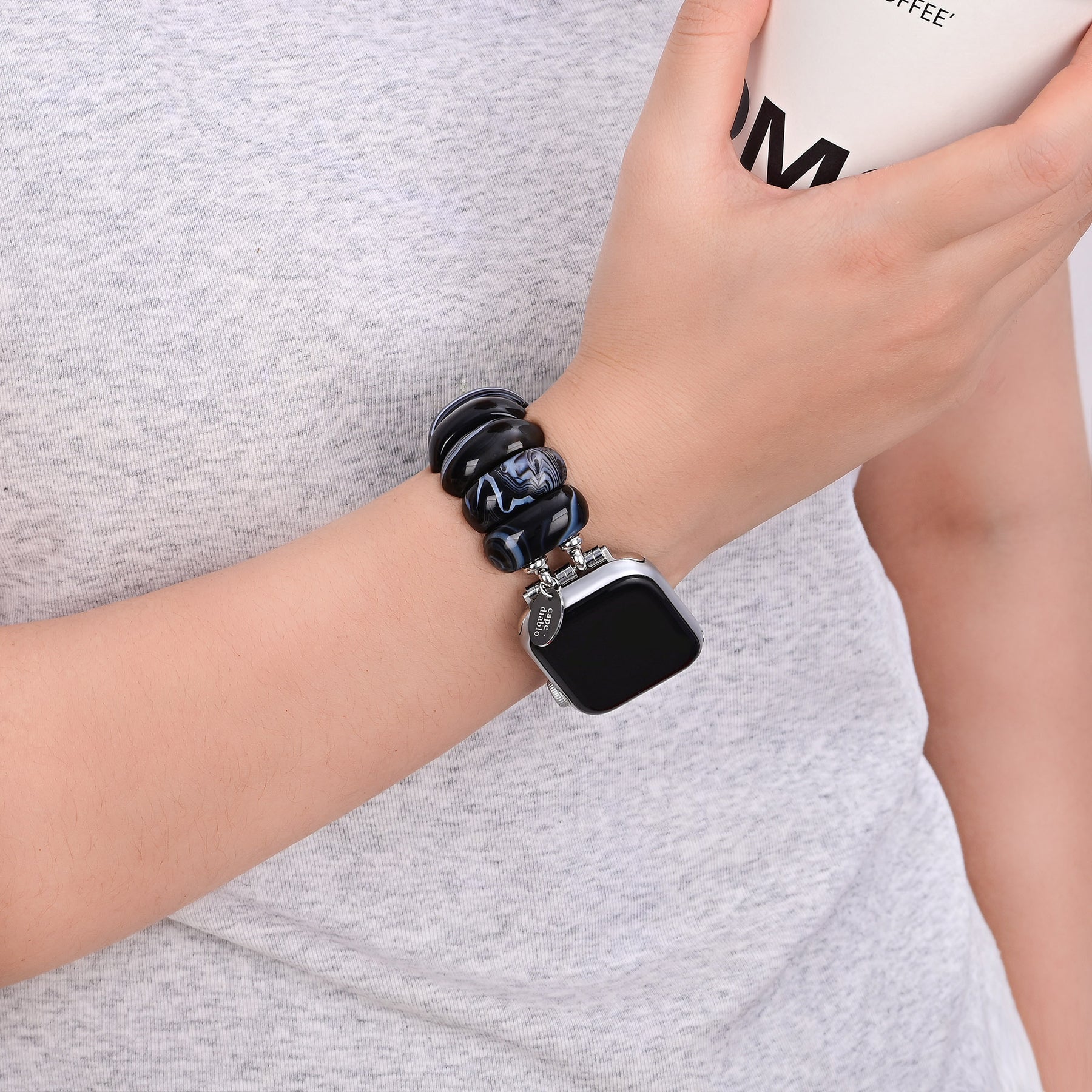 シルバーエンバー ストレッチ Apple Watch ストラップ