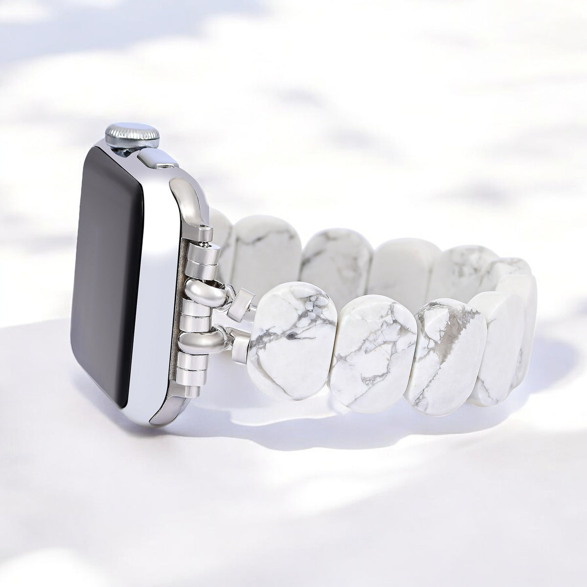 風変わりなハウライト伸縮Apple Watchストラップ