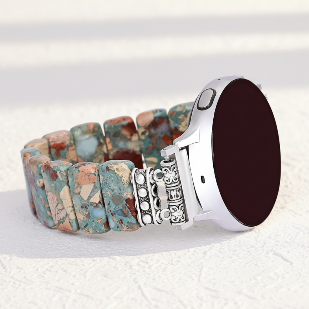 アースチベタンジャスパーストレッチApple Watchストラップ