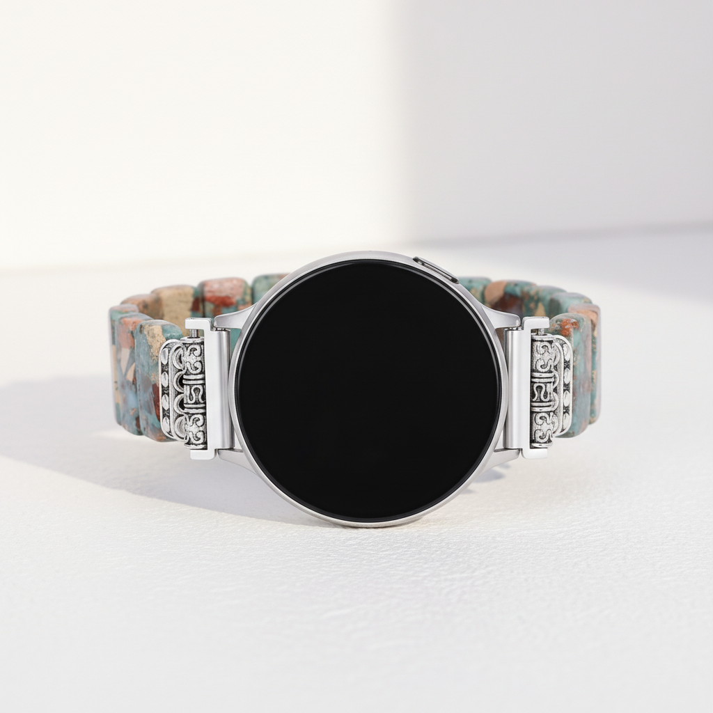 アースチベタンジャスパーストレッチApple Watchストラップ