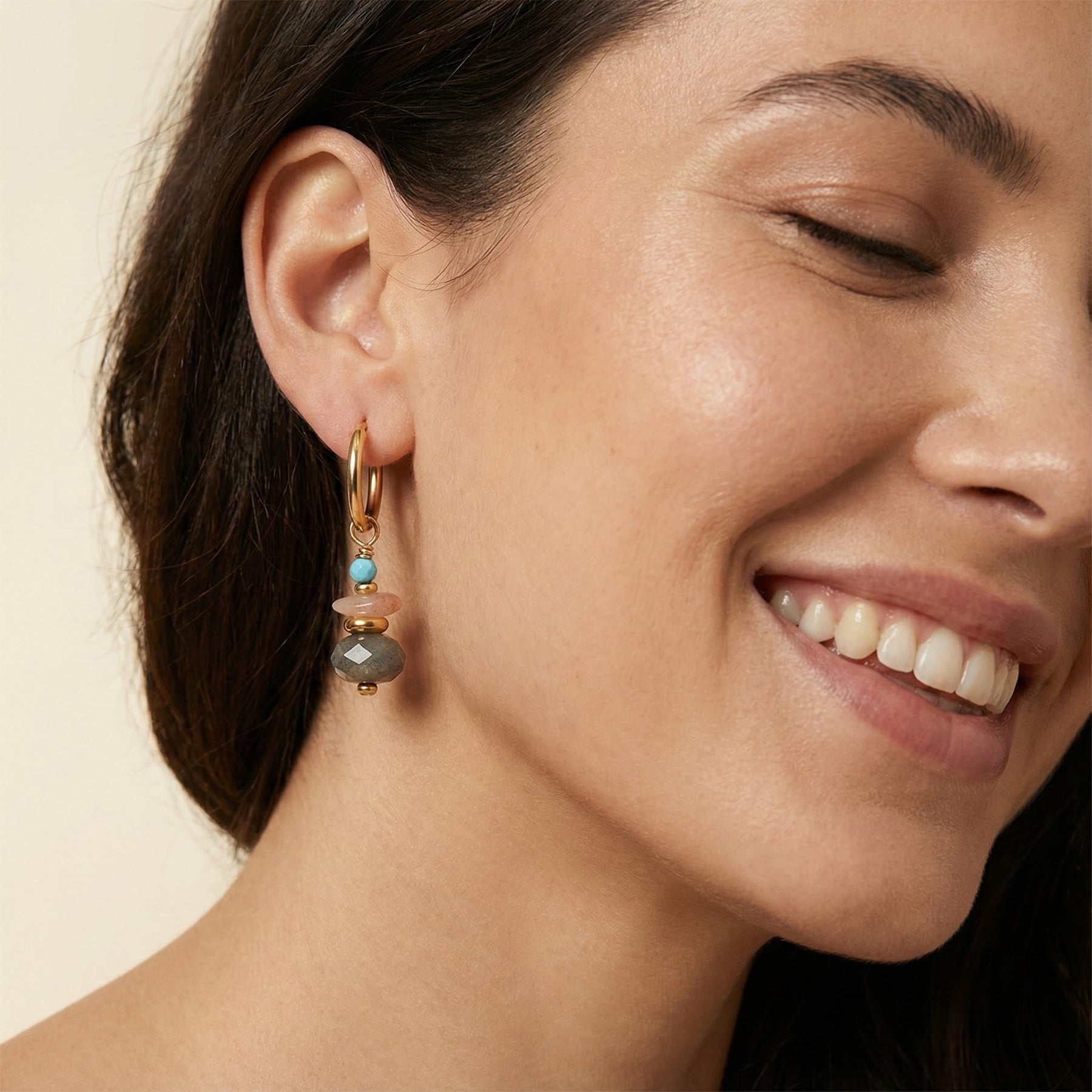 オーロララブラドライトイヤリング