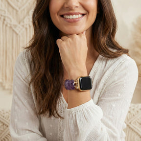 ヒーリングアメジスト保護ストレッチApple Watchストラップ