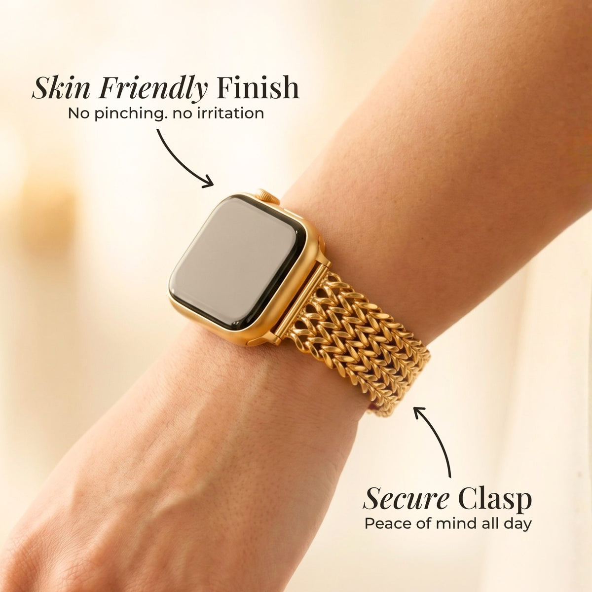 ゴールドチェーン高級Apple Watchストラップ