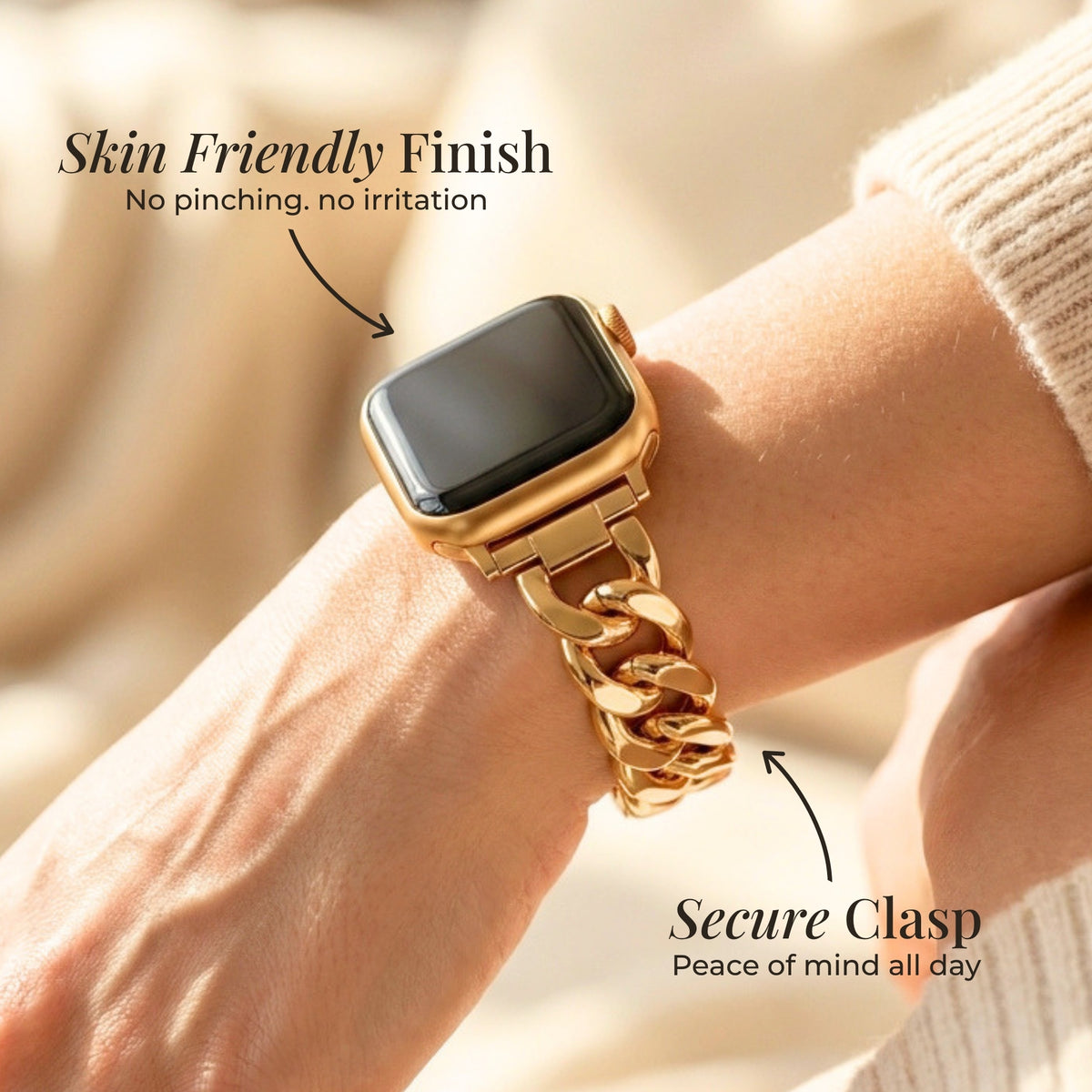 ゴールド織り高級Apple Watchストラップ