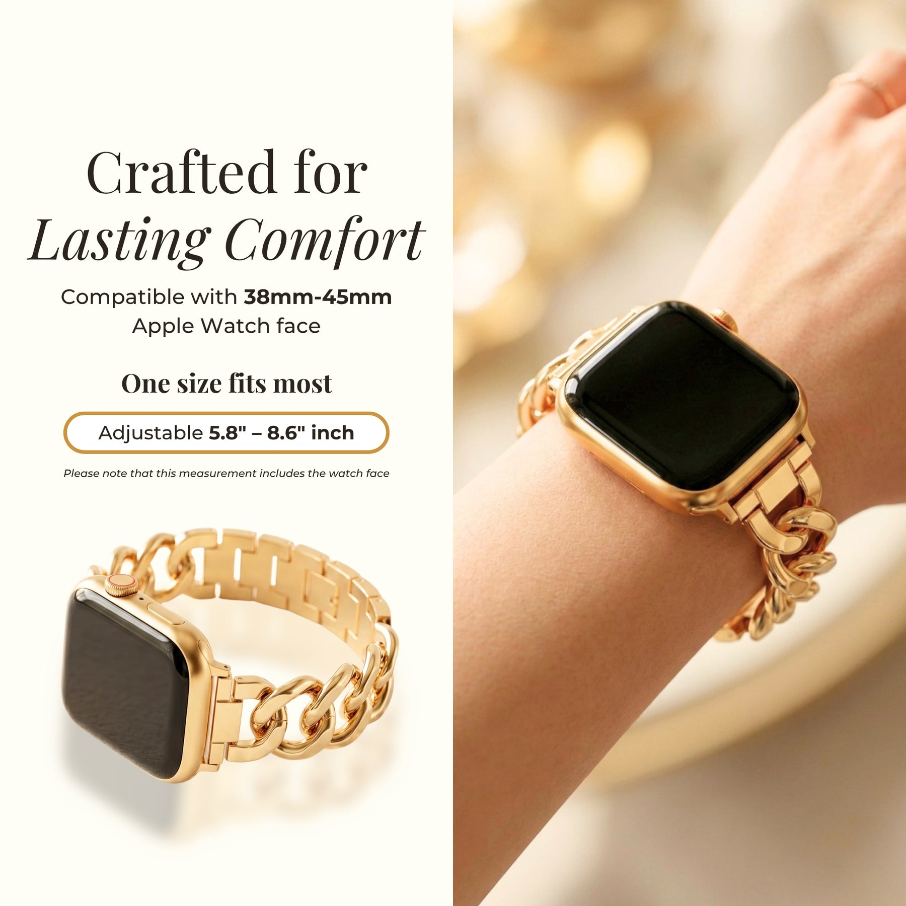 ゴールド織り高級Apple Watchストラップ