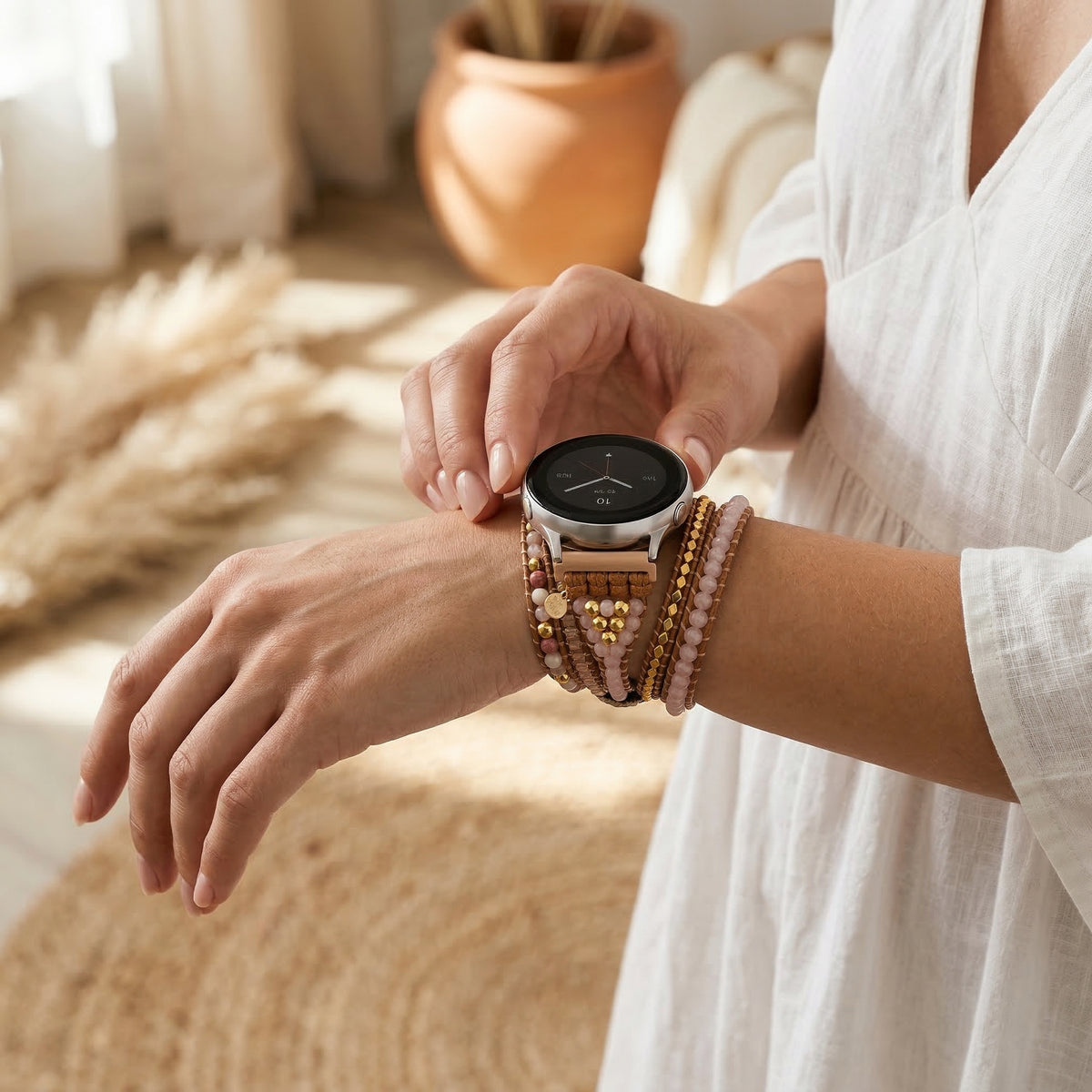 ゴールデンローズクォーツ Samsung Galaxy Watch ストラップ