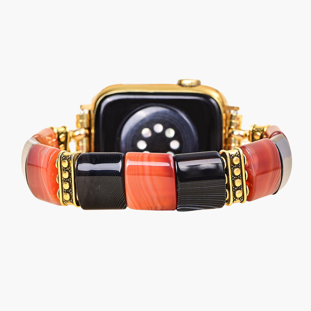 ハロウィンの幽霊ストライプ Apple Watch ストラップ