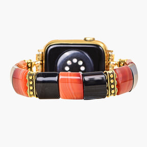 ハロウィンの幽霊ストライプ Apple Watch ストラップ