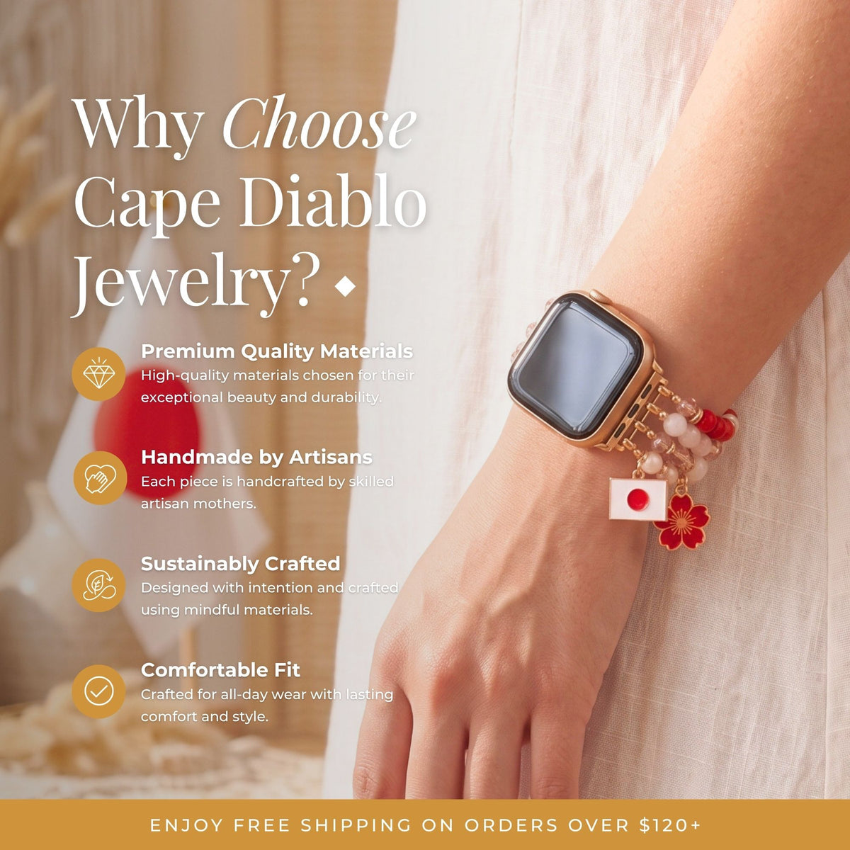 ジャパンさくらブルームストレッチApple Watchストラップ