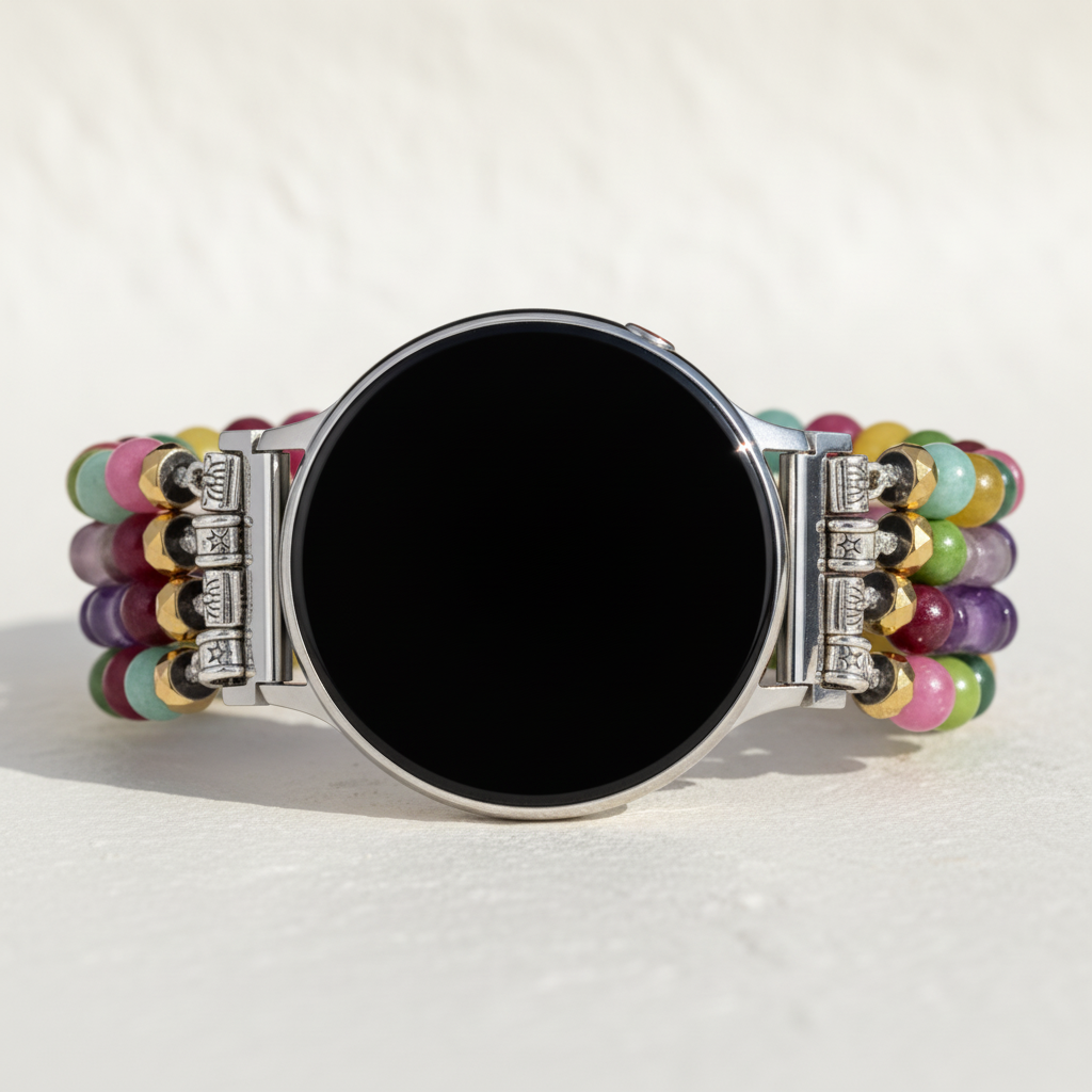 モザイクアメジスト Samsung Galaxy ストレッチウォッチストラップ