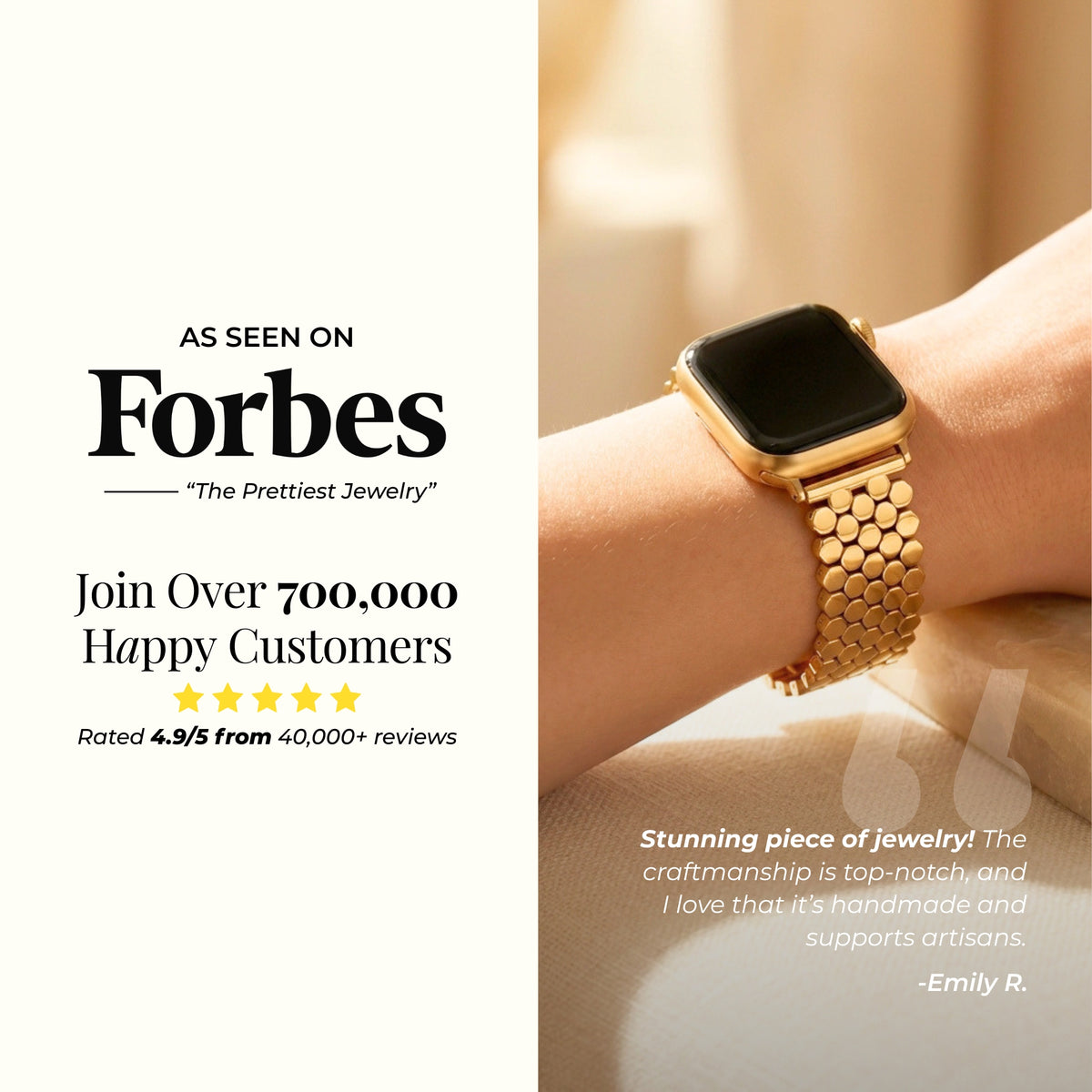 プラチナブレイド高級Apple Watchストラップ