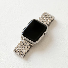 シルバーハニカム高級Apple Watchストラップ