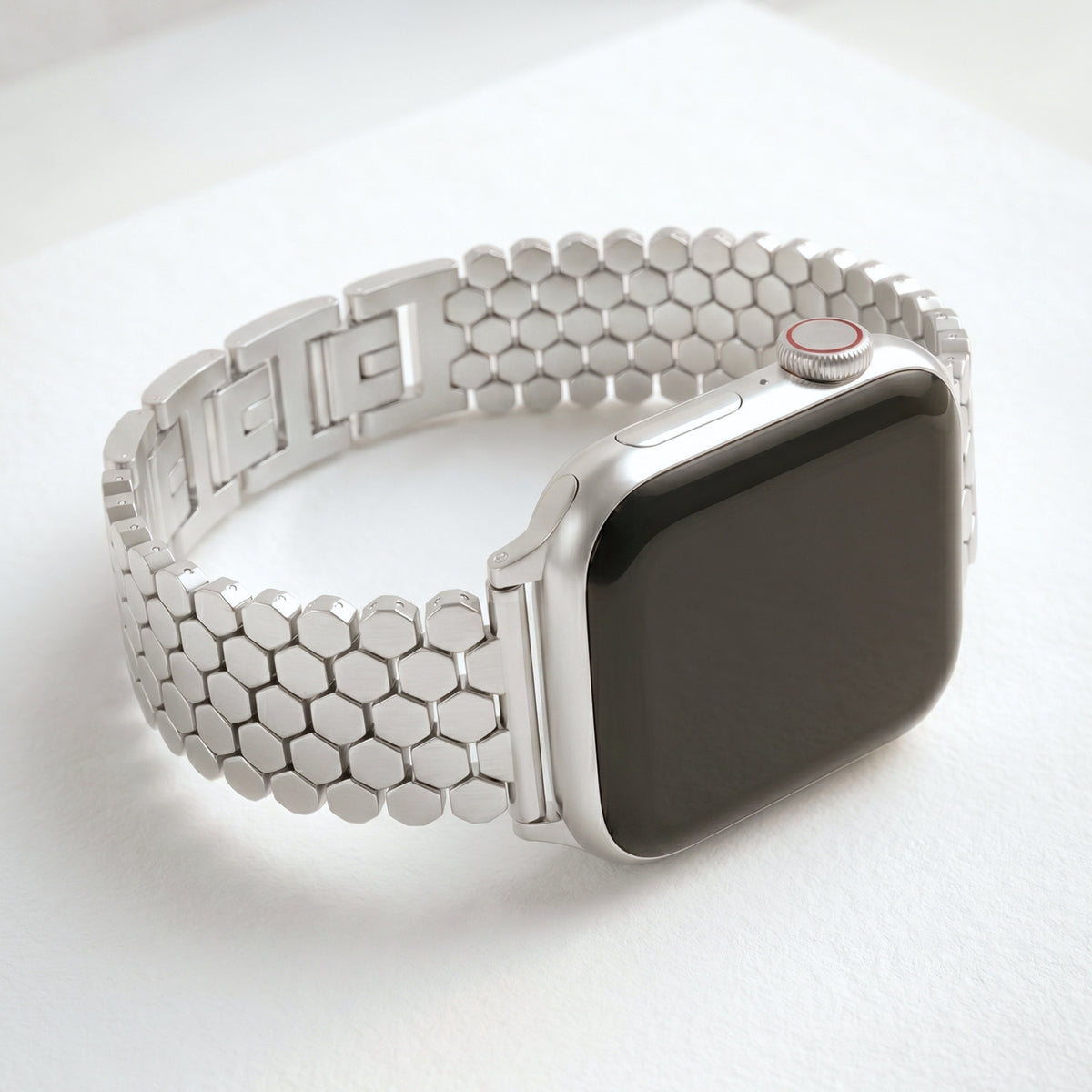 シルバーハニカム高級Apple Watchストラップ