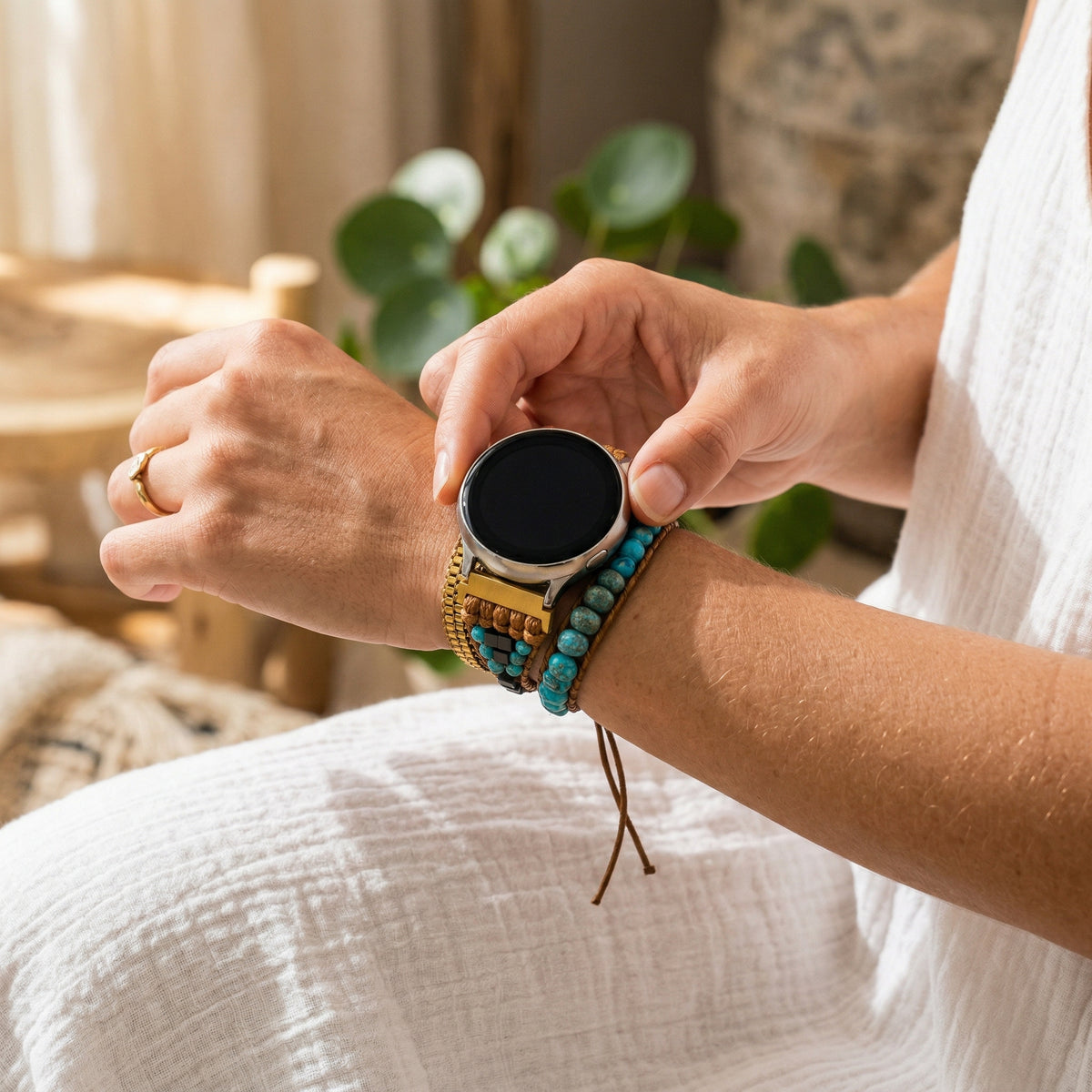 ターコイズ カルミング エナジー Samsung Galaxy Watch ストラップ