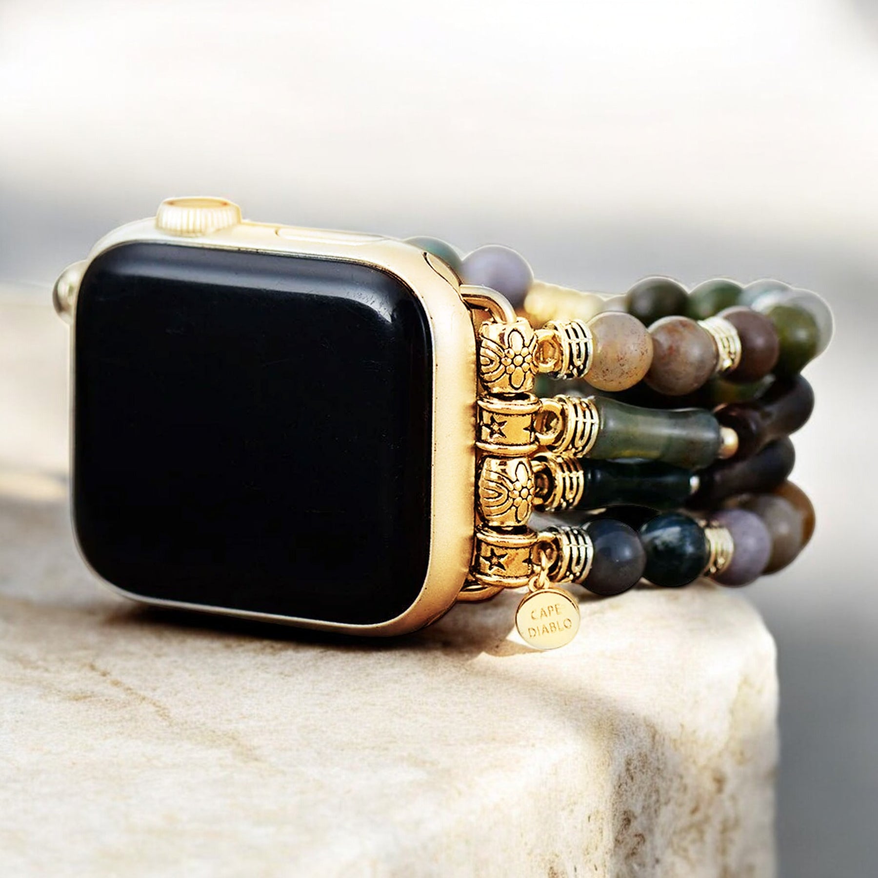 ヴィンテージアゲートストレッチApple Watchストラップ