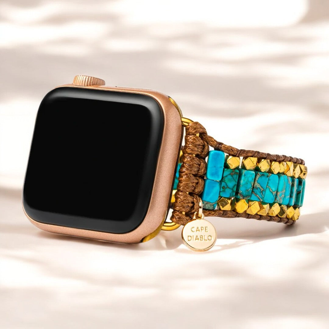 太字のターコイズのApple Watchストラップ