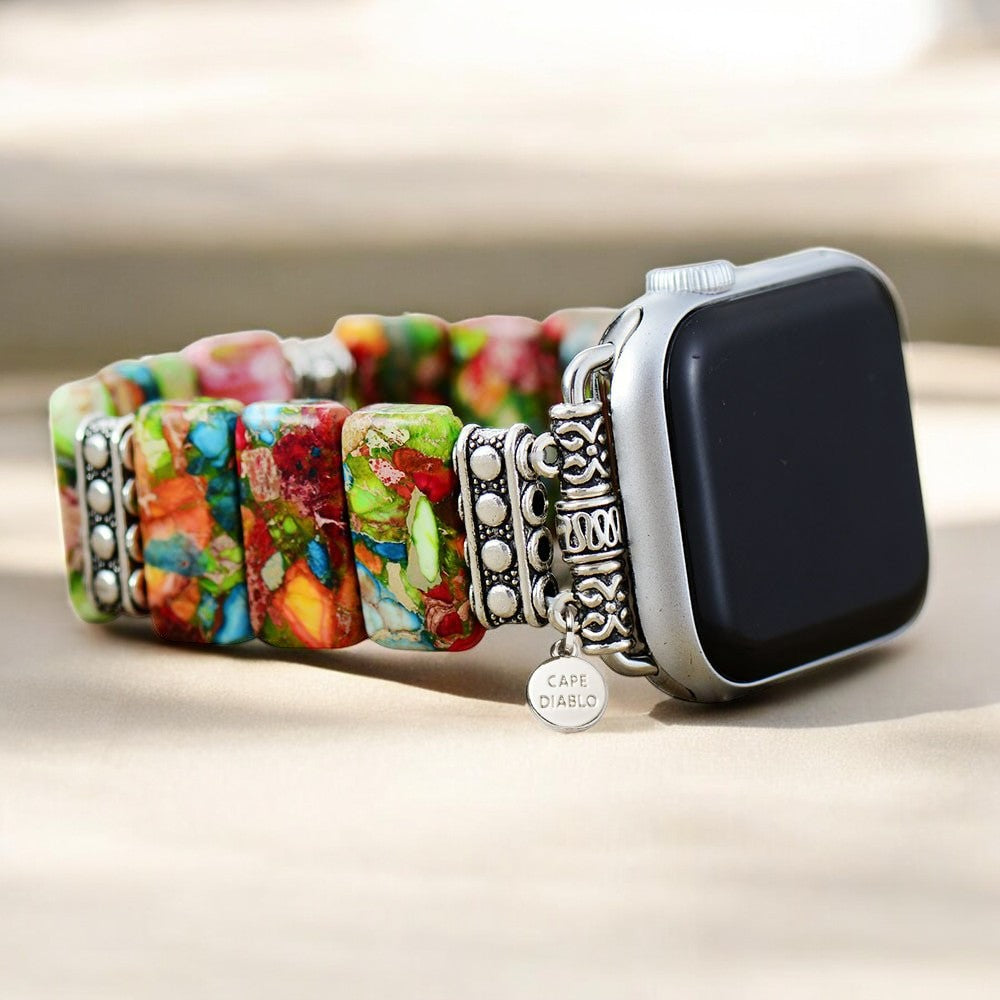シックなフラワーストレッチApple Watchストラップ