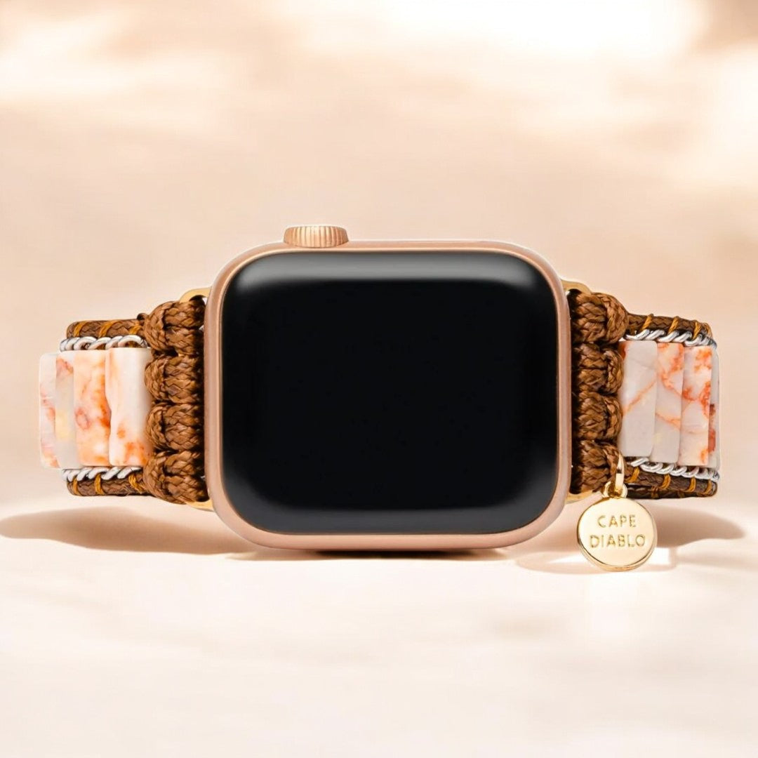 繊細なインペリアルジャスパーのApple Watchストラップ