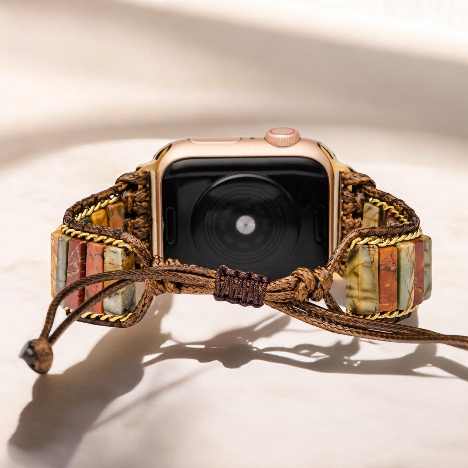 繊細なピカソジャスパーのApple Watchストラップ