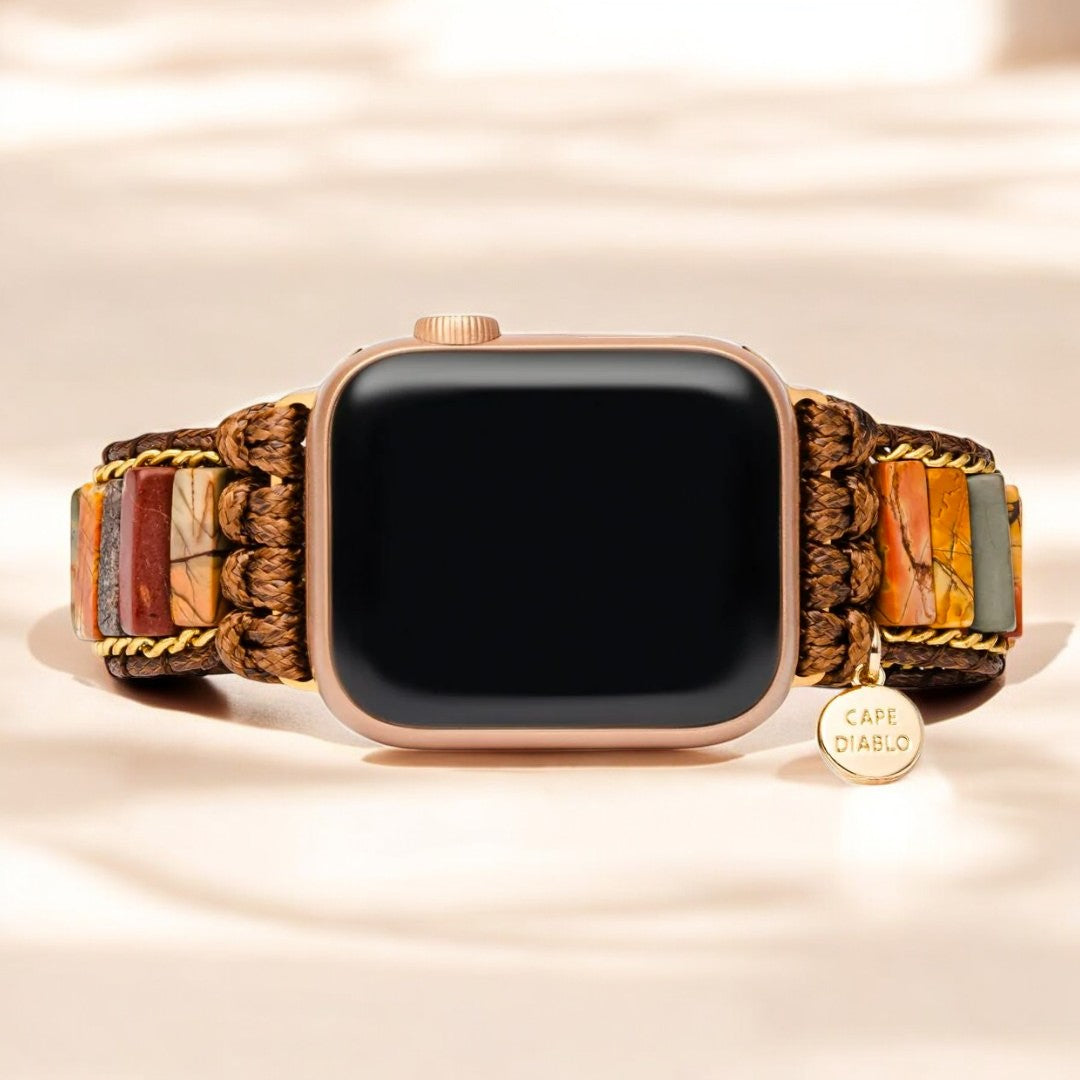 繊細なピカソジャスパーのApple Watchストラップ