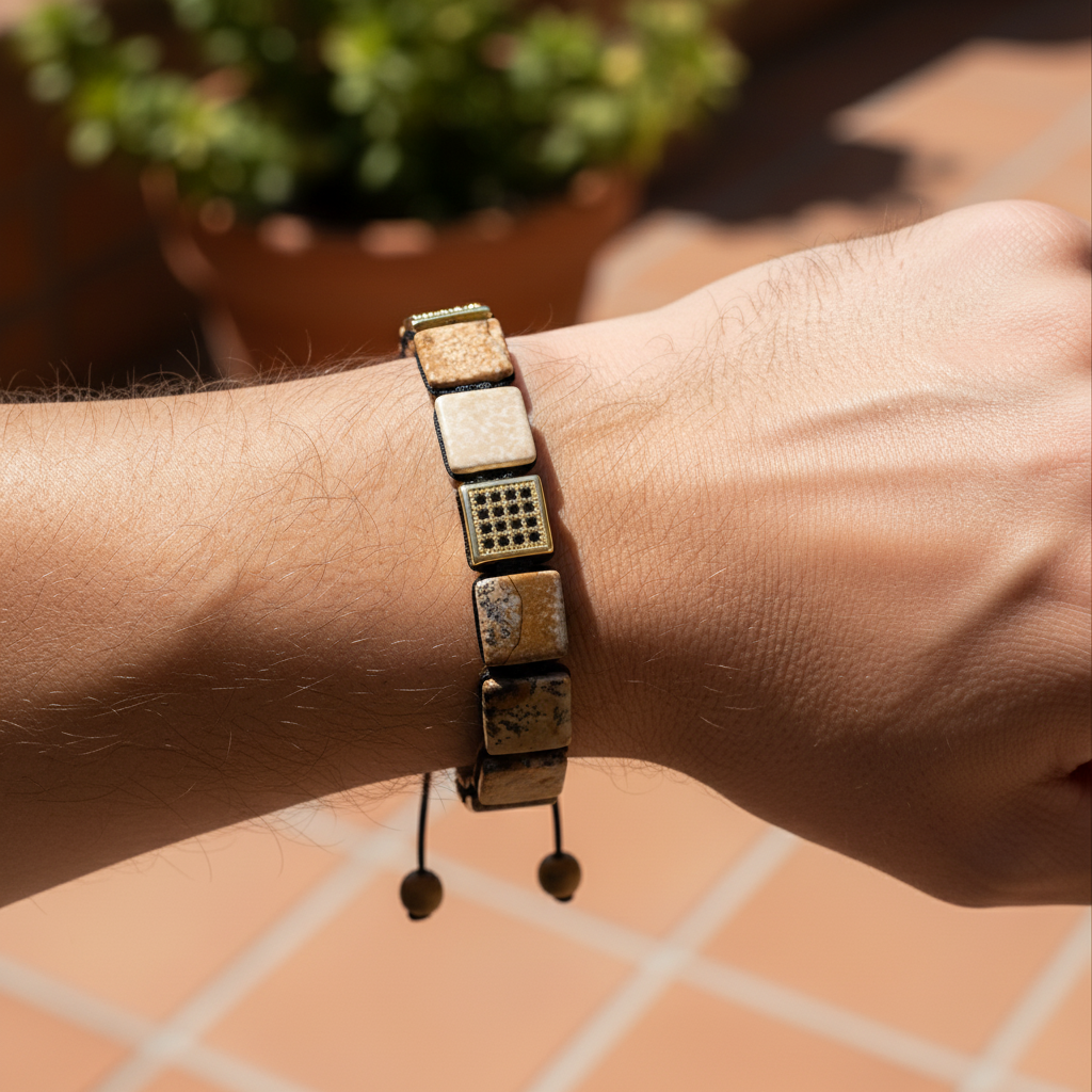 メンズ ピクチャーストーン ブレスレット