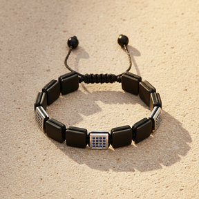 メンズ ブラックストーン ブレスレット