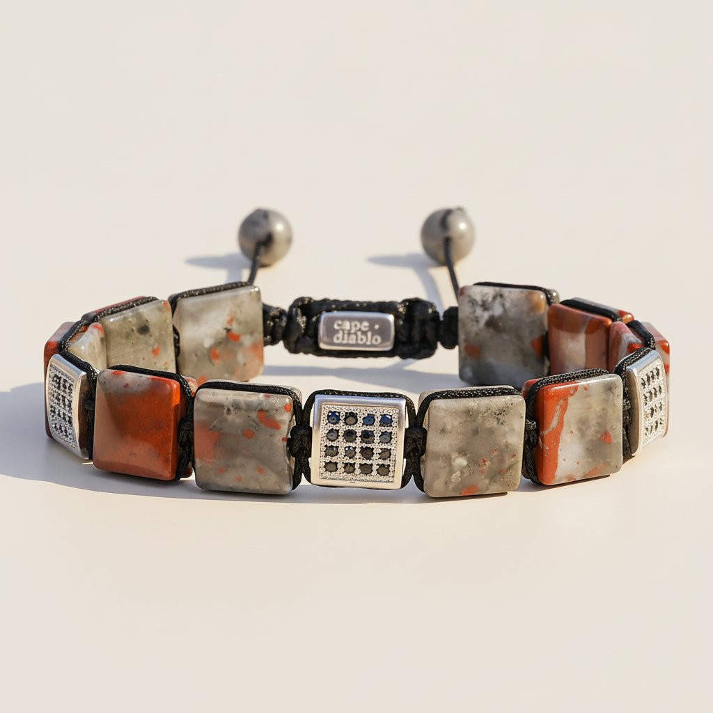 メンズ アフリカン ブラッドストーン ブレスレット