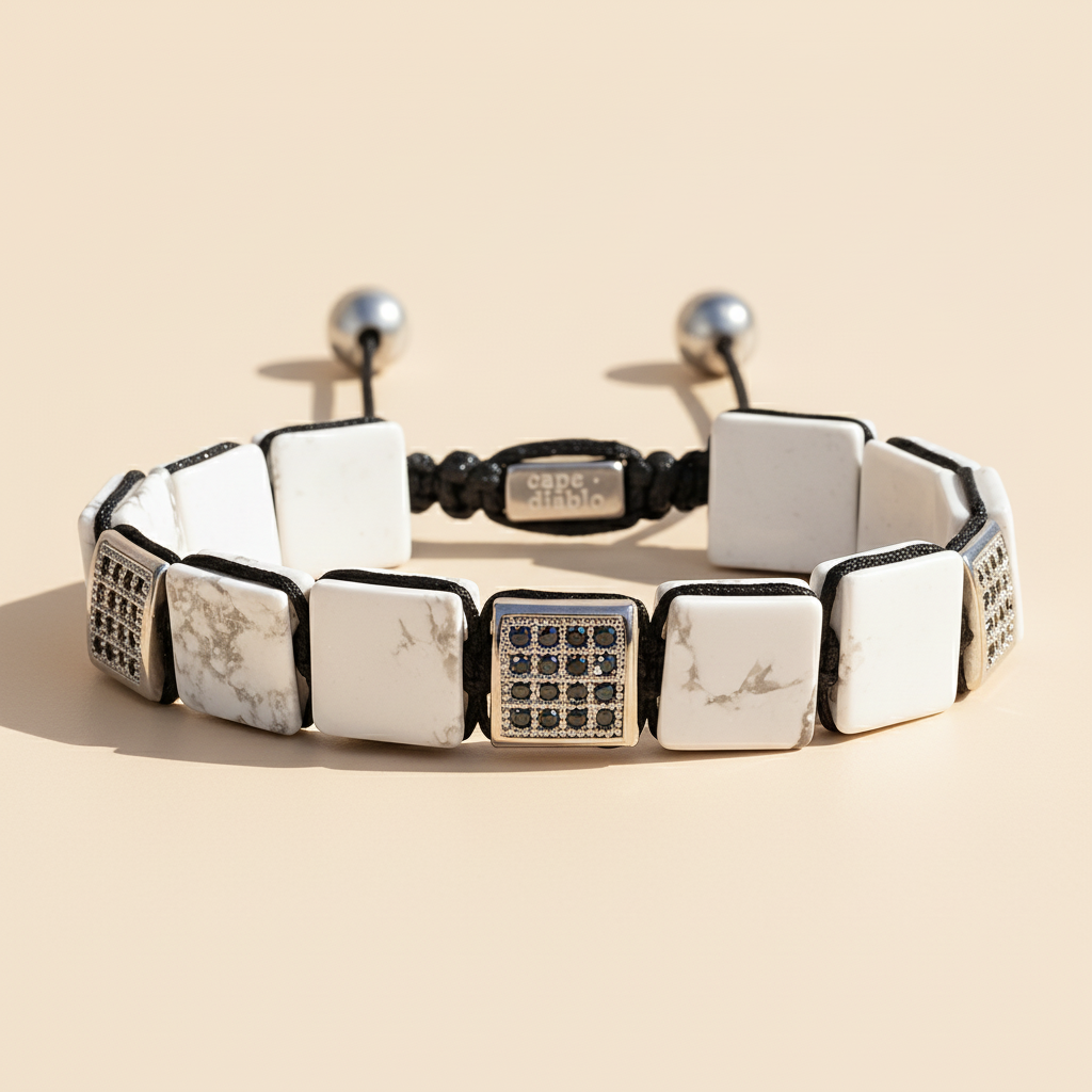 メンズ ホワイト ターコイズ ブレスレット