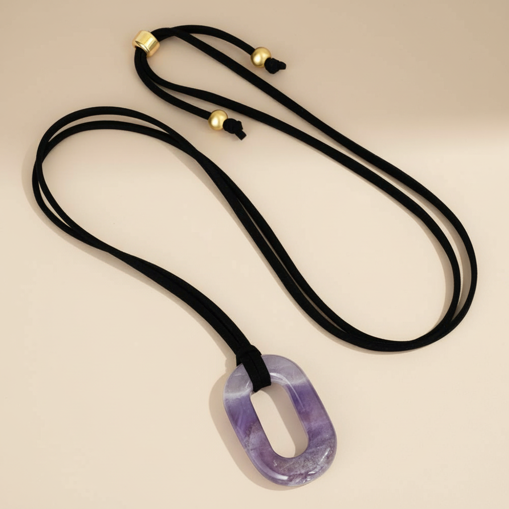 スエード アメジスト セレニティ ネックレス