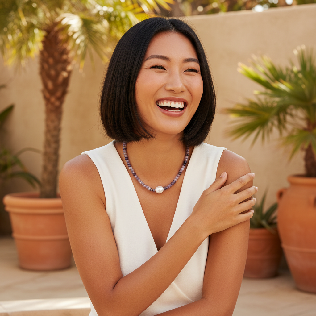 アメジストグレースパールネックレス