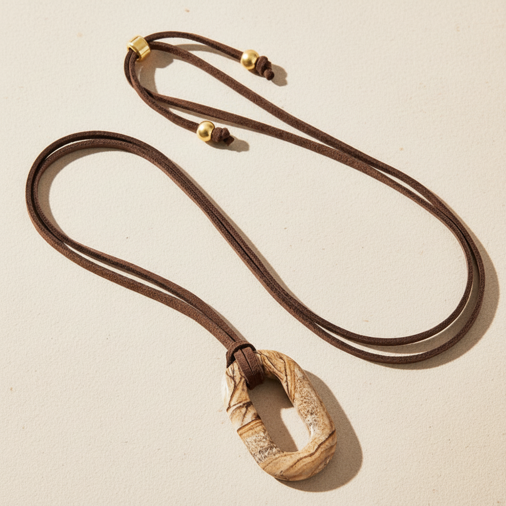 スエード ピクチャーストーン セレニティ ネックレス