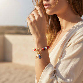 ラピスパールチャームブレスレット