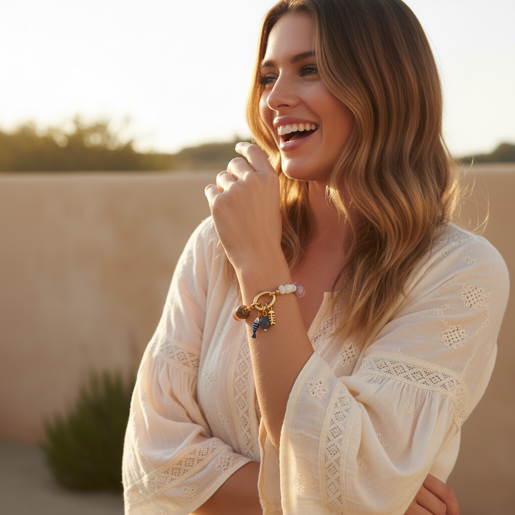 アメジストタイドチャームブレスレット