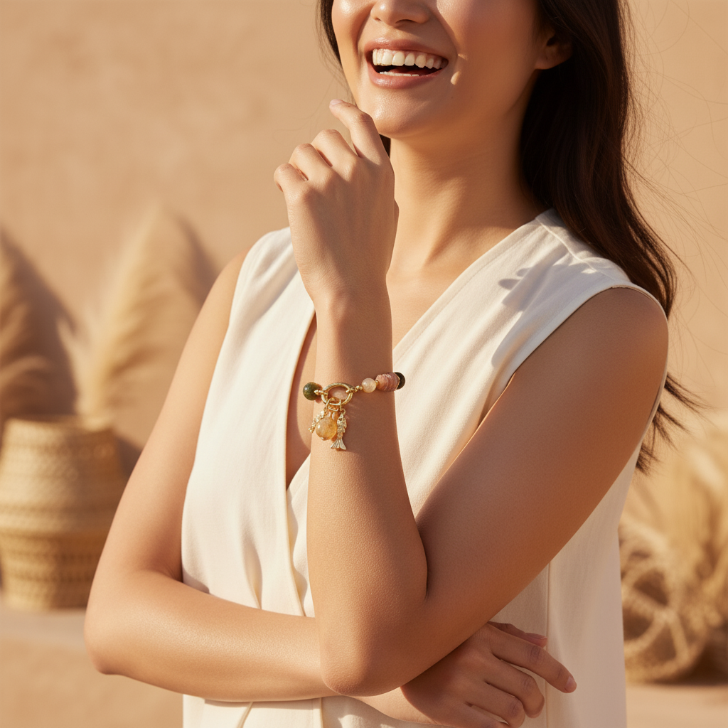 シトリン グロウ チャーム ブレスレット