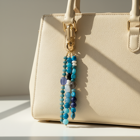 ブルーアゲートハーモニーバッグチャーム