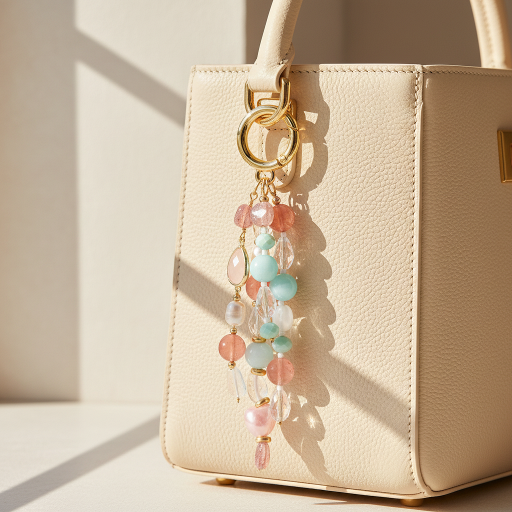 ローズクォーツ ハーモニーバッグチャーム