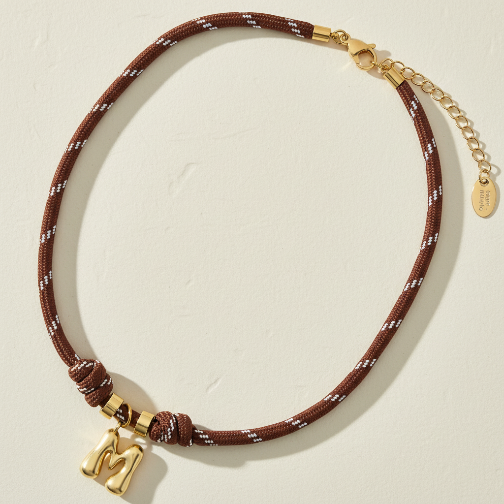 ゴールデンバブルレターコードネックレス