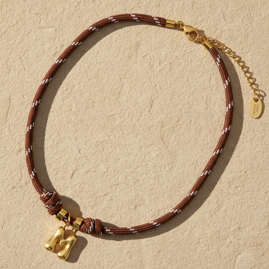 ゴールデンバブルレターコードネックレス