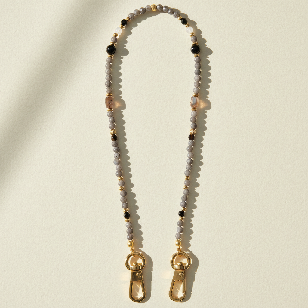 グレーアゲートバランスフォンチェーン