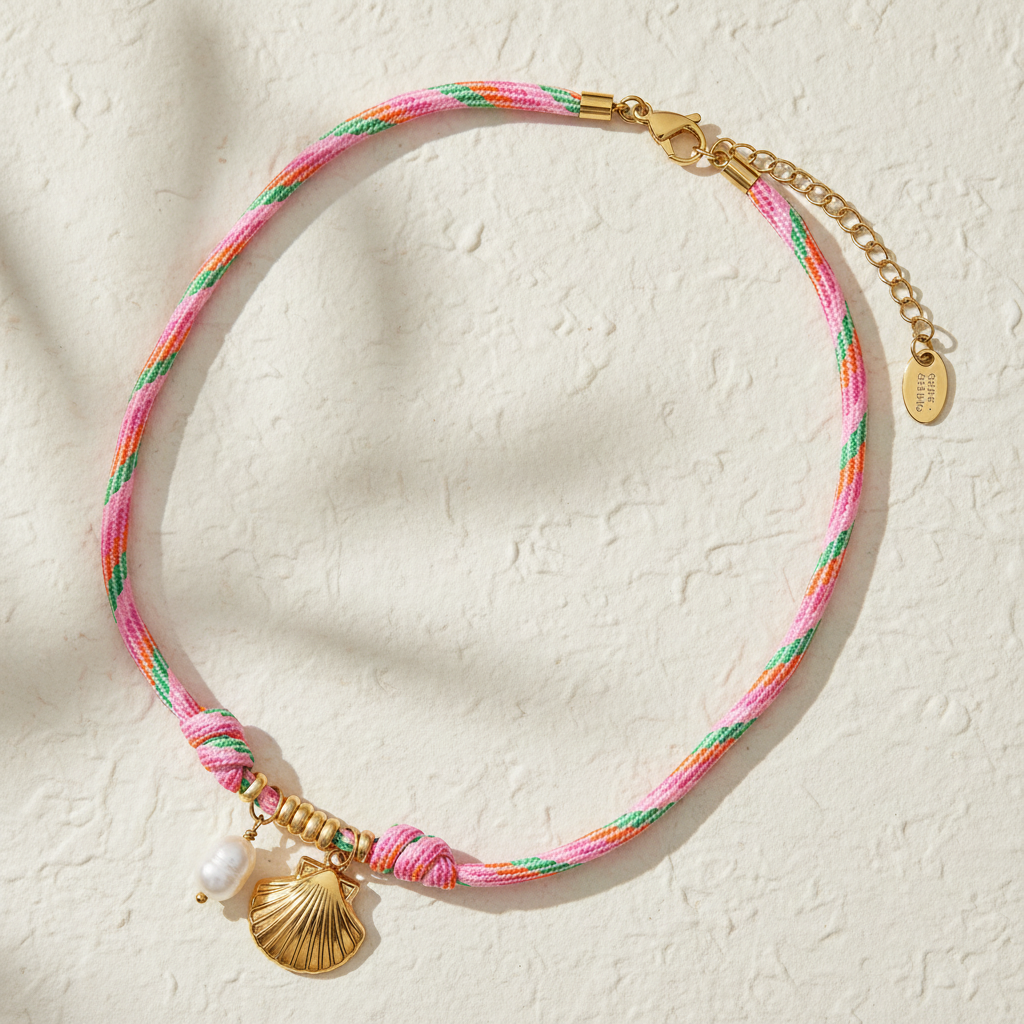 海辺の貝殻チャームネックレス