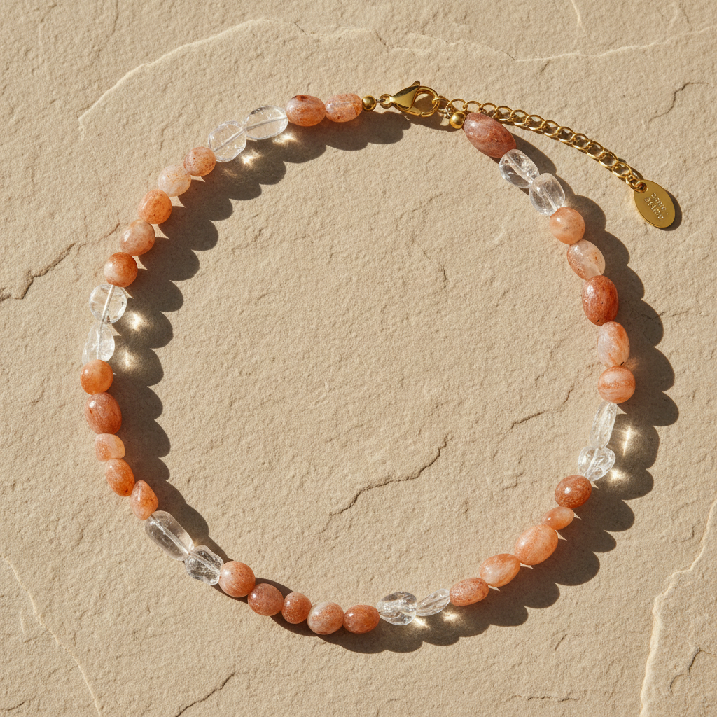 サンストーン＆クォーツ ハーモニーネックレス