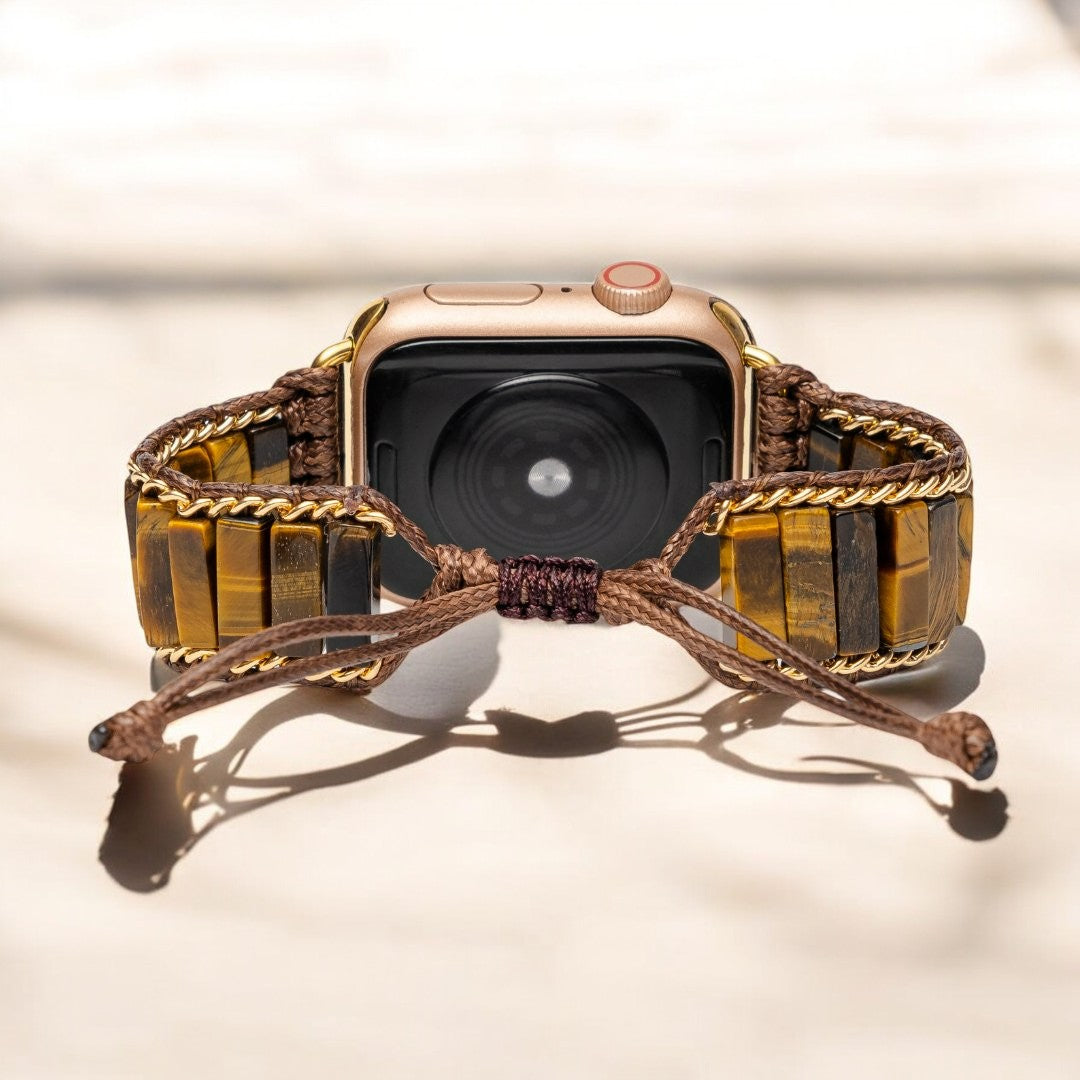 激しいタイガーアイのApple Watchストラップ