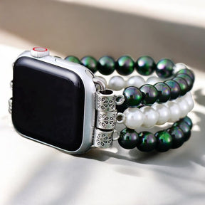 ギャラクシー パール ストレッチ Apple Watch ストラップ