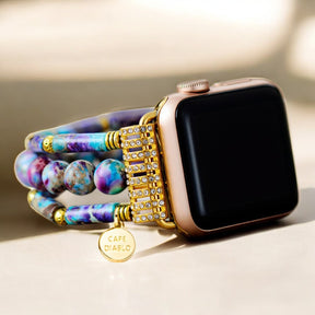 ペリウィンクルジャスパーストレッチApple Watchストラップ