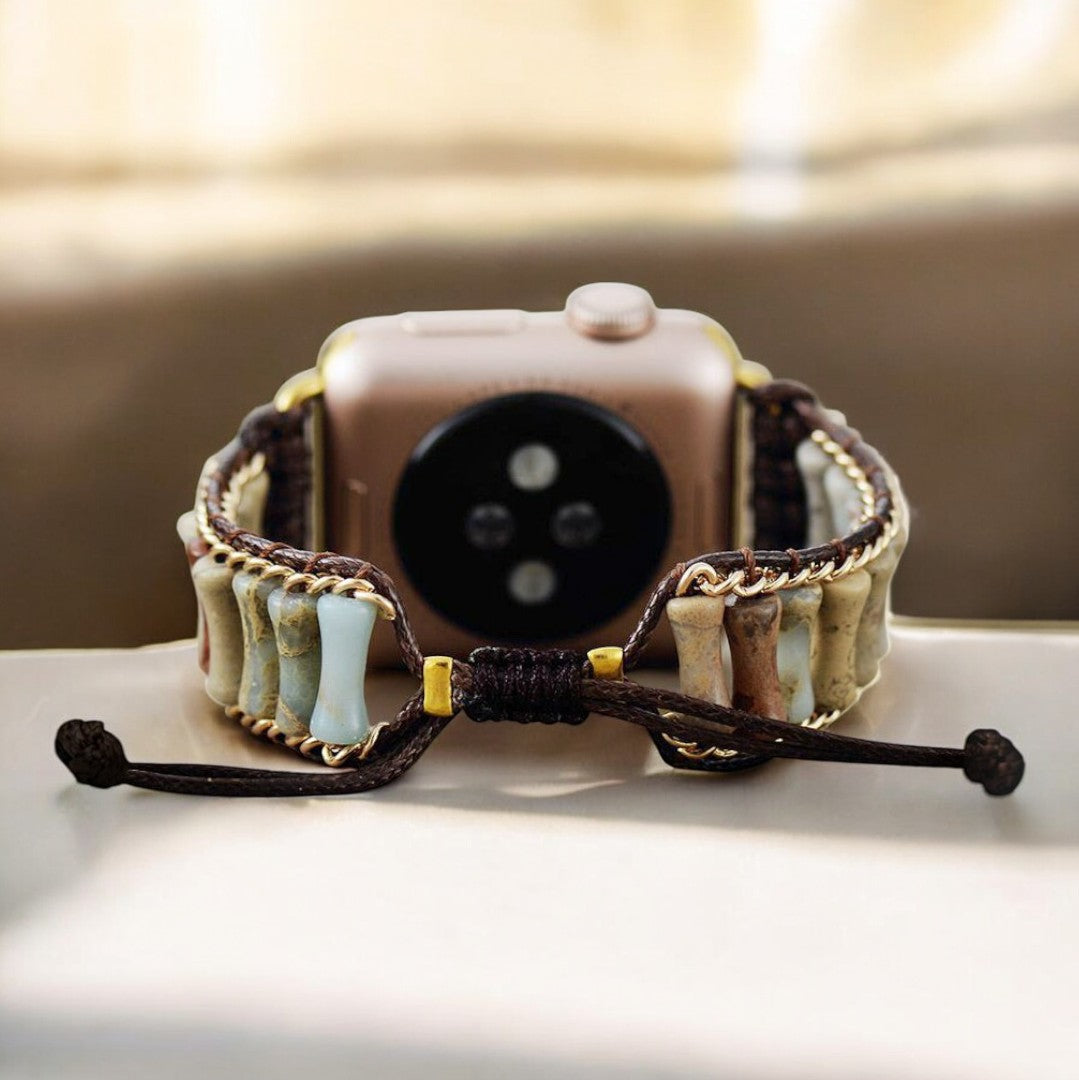 洗練されたインペリアルジャスパーのApple Watchストラップ