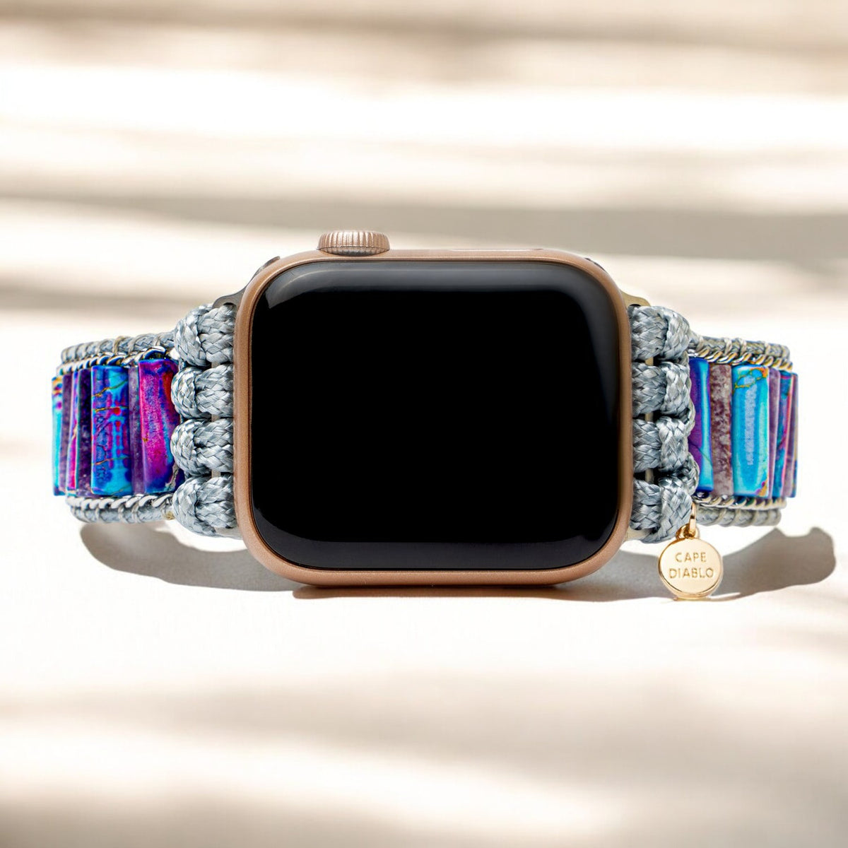 穏やかなインペリアルジャスパーのApple Watchストラップ